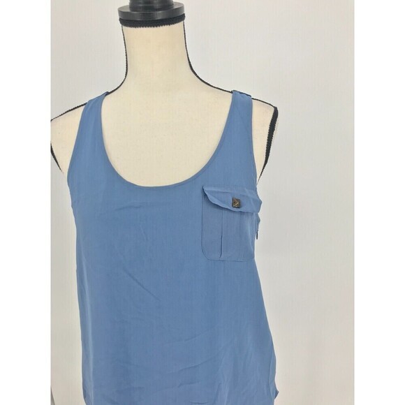 Michael Kors Women’s Size 4 Blouse Top Sleeveless Blue Side Zipper - Picture 7 of 13